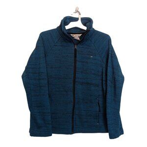 Columbia GRT ~ Womens L ~ Heather Teal High Collar Full Zip Sweater-Jacket